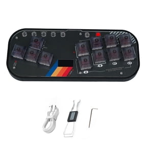 Mini Fight Stick Controller SOCD Arcade Stick Keyboard RGB Cherry Switch for PC/Android/PS4/Switch-Black