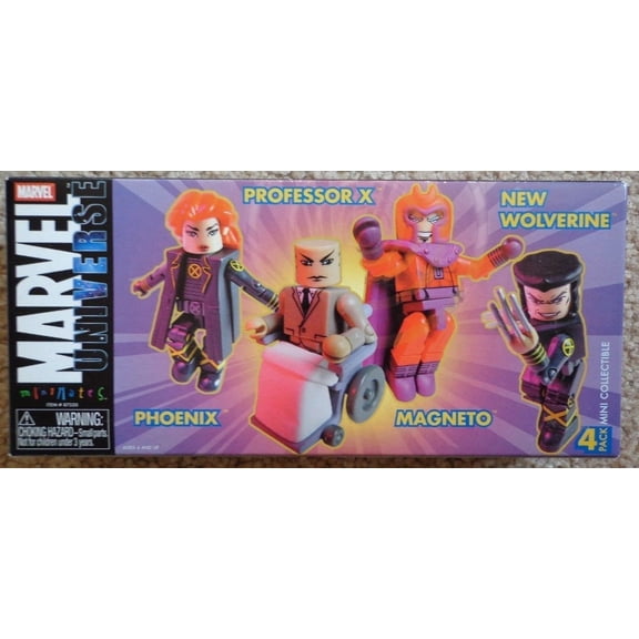 Mini Figure 4Pack Phoenix Warrior, Telepathic Mentor, Magnetic Villain & Clawed Fighter