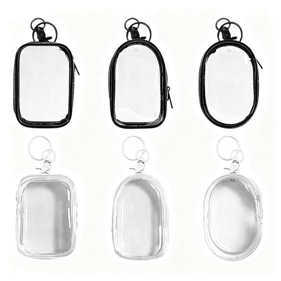 Mini Figure Display Storage Pouch, Keychain Hanging Bag for Backpack, Dust Proof Blind Box Doll Protector, Portable Collectible Carrying Case 4x2 Inch