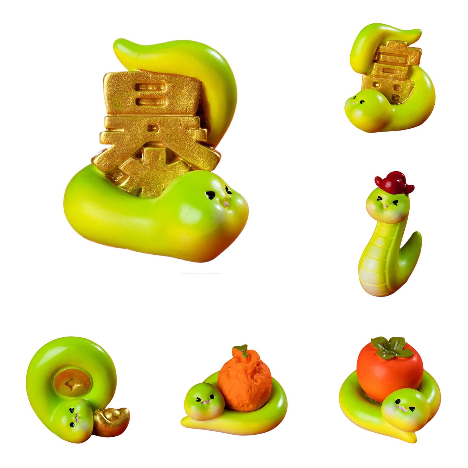 Mini Figurines Resin Chinese Animal Statue Resin 2025 Year Wealth Theme