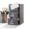 thumbnail image 1 of Mini File Cabinet Business Card Holder 3-Drawer, 1 of 4