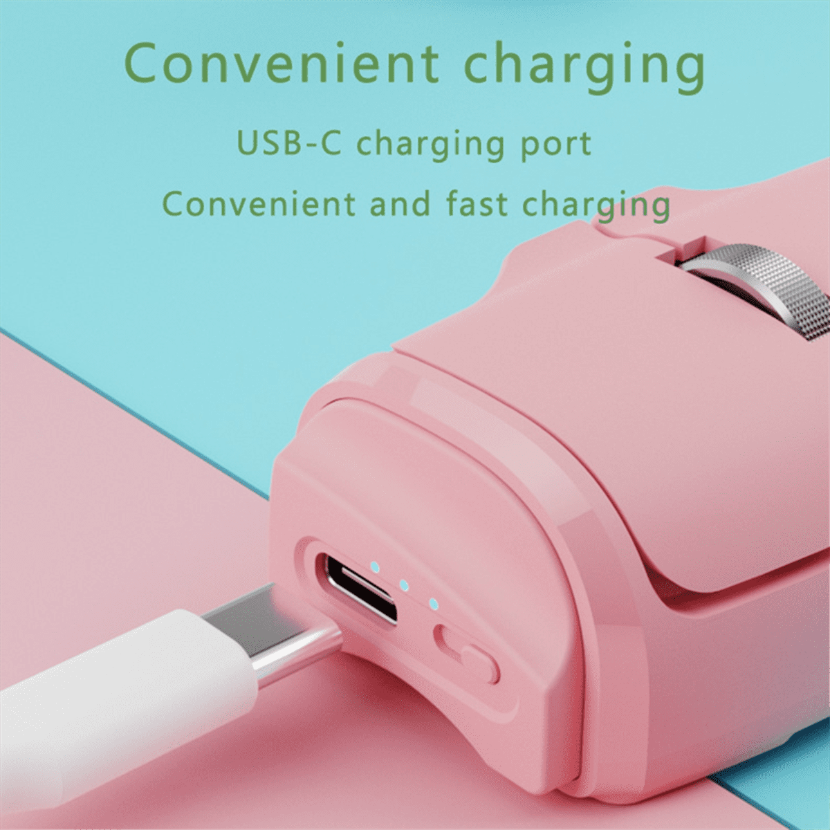 Mini Finger Mouse 2.4G Bluetooth Dual-Mode Portable Rechargeable Horizontal and Vertical Dual-Use Lazy Mouse for Office,1set x mini finger mouse,Pink