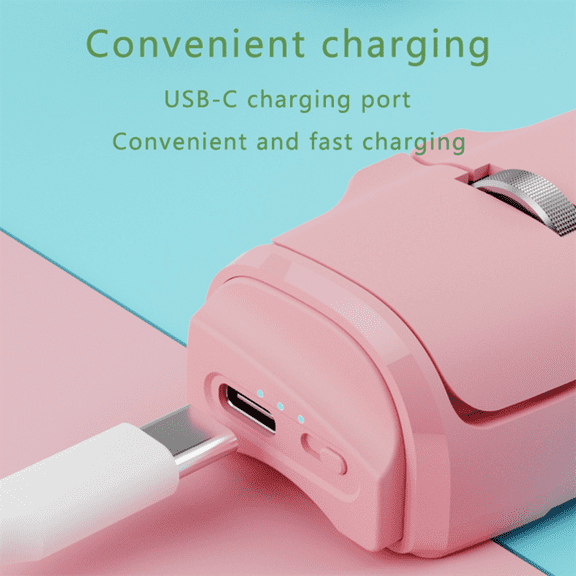 Mini Finger Mouse 2.4G Bluetooth Dual-Mode Portable Rechargeable Horizontal and Vertical Dual-Use Lazy Mouse for Office,1set x mini finger mouse,Pink