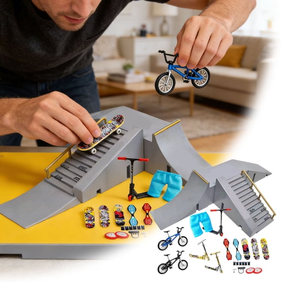 Mini Finger Skateboard and Ramp Accessory Set, Fingerboard Skate Park Kit