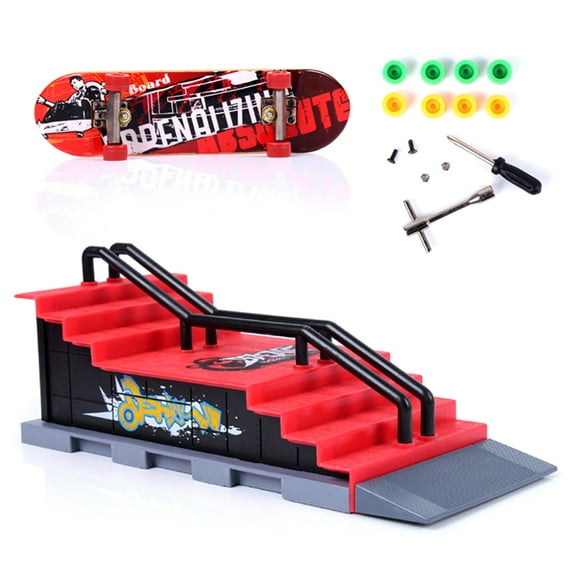 Mini Finger Skating Board Skate Park Kit Children Venue Combination Skateboard Ramp Track Educational Toy Set
