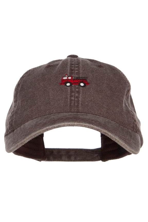 Mini Fire Truck Embroidered Washed Cap - Brown OSFM