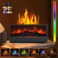 thumbnail image 1 of Mini Fireplace Diffusers Fireplace Humidifier with Remote 150ml Fireside Ultrasonic Humidifier Bonfire Flame Diffuser with 7 Colors Light for Home Room Office,Black,1,1, 1 of 7