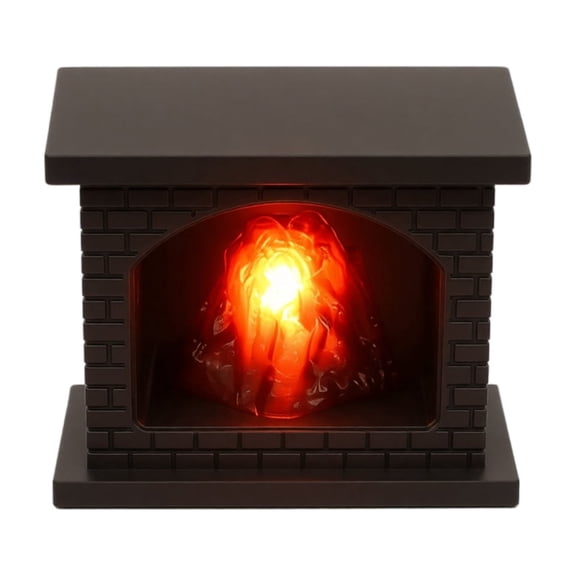 Mini Fireplace Lantern Decorative Tabletop Ornament Simulated Flame Light Display Prop Battery Powered with 3 LR1130 Batteries