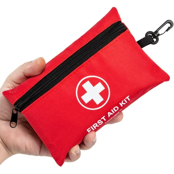 Mini First Aid Kit - 140 Piece Small First Aid Medical Kit for Car, Home, Office, Travel, Camping, Sports, Outdoor, School - Emergency First Aid Supplies and Survival Kit