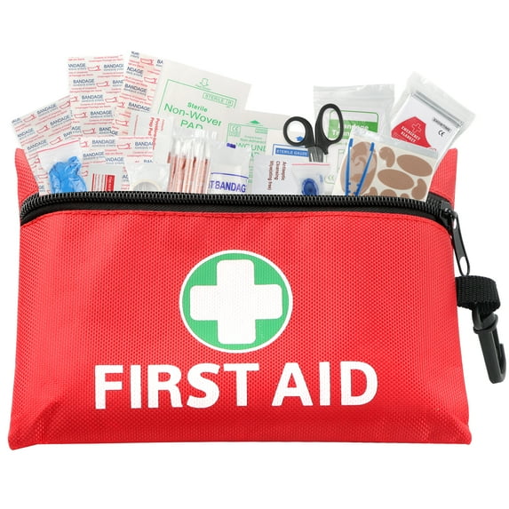 Mini First Aid Kit for Minor Cuts, Scrapes, Sprains, Burns, 194Pcs Portable Compact First Aid Kit for Home, Car, Travel, Camping and Outdoor Emergencies, Small Size Trauma Kits