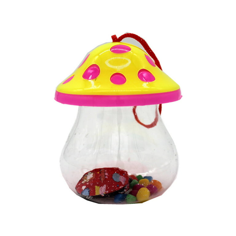 Mini Fish Bowl Portable Plastic Small Fish Tanks Birthday Gift for Kids  Children Mushroom Shape Hanging Aquarium