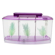 Mini Fish Tank Aquarium, LED Light Divider Filter, 10-Gallon Capacity, Submersible Pump, For Home Office, Freshwater Fish Habitat, Clear Acrylic, Low Noise, Decorative Desktop Pet Supply, Aestivo