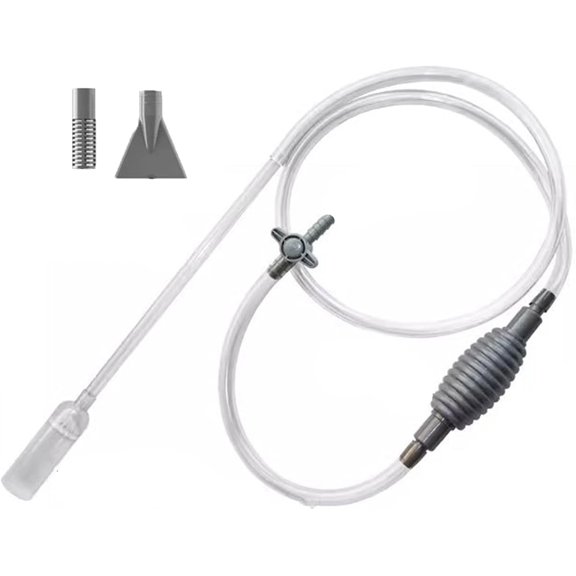 Mini Fish Tank Siphon, Aquarium Gravel Cleaner with Adjustable Flow & 2 Suction Heads, Water Changer Vacuum for Aquarium Water Changes, Fish Tank Cleaning Tool(RL 2.6m 1 PC)
