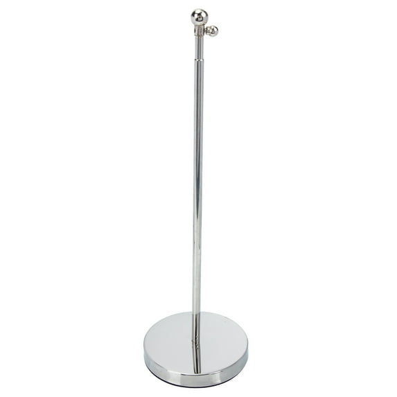 WRITWAA Desktop Accessory Silver Flag Holder with Sturdy Telescopic Flag Pole Stand