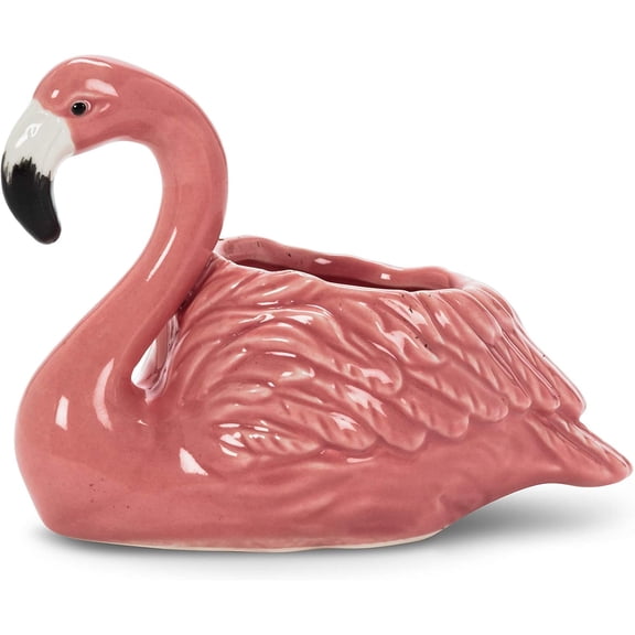 Mini Flamingo Planter - Ceramic, Pink (3" H)