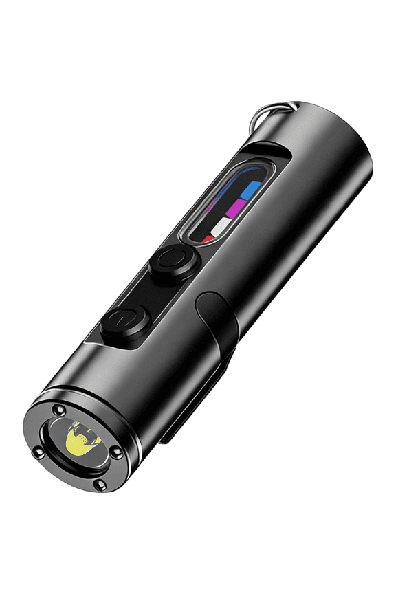 Mini Flashlight, 500 Lumens Rechargeable Pocket Keychain Light, Aluminum Alloy Torch with Ignition Function, Window Breaker, Strong Attachment Force Base and Hat Clip, 10H Runtime, Type-C Charging