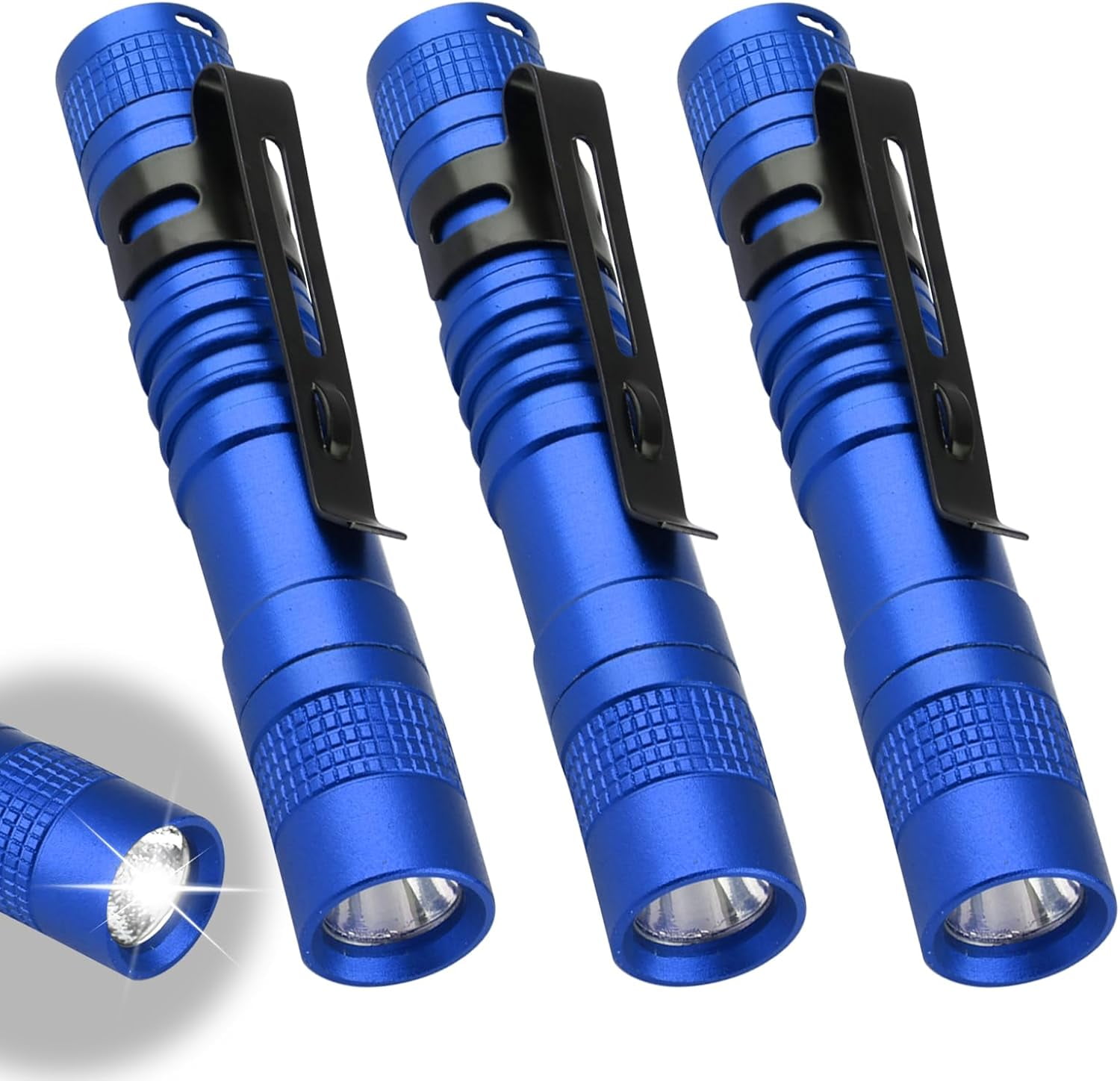 Mini Flashlight, AAA Small Pen Light with Clip, Portable 500lm Pocket ...