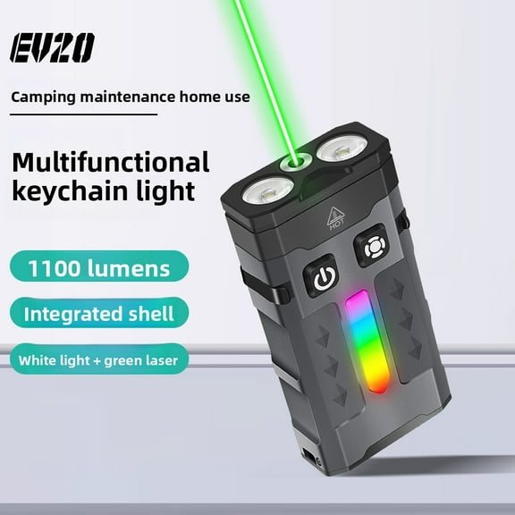 Mini Flashlight Tactical Flashlight Laser Pointer - RGB Outdoor LED Portable Multifunctional EDC Keychain Light, Long Battery Life & Waterproof