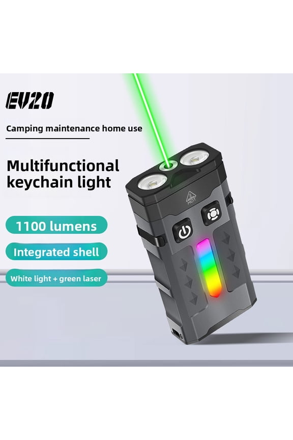 Mini Flashlight Tactical Flashlight Laser Pointer - RGB Outdoor LED Portable Multifunctional EDC Keychain Light, Long Battery Life & Waterproof
