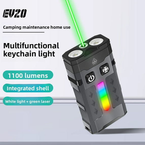 Mini Flashlight Tactical Flashlight Laser Pointer - RGB Outdoor LED Portable Multifunctional EDC Keychain Light, Long Battery Life & Waterproof