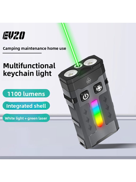 Mini Flashlight Tactical Flashlight Laser Pointer - RGB Outdoor LED Portable Multifunctional EDC Keychain Light, Long Battery Life & Waterproof