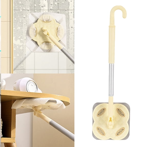 Mini Flat Mop with Hook Handle for Disposable Wipes, Quick-Change Plastic Floor Mop for Tile and Hardwood, Easy Storage
