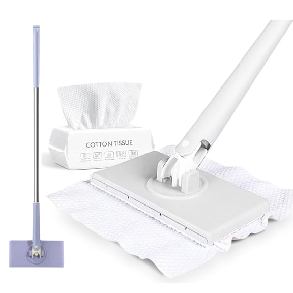 Mini Flat Mop with One-Click Cloth Attachment, Hands-Free Cleaning Mop, Multi-Purpose Snap Grip Mop for Kitchen, Bathroom, Windows & Floors