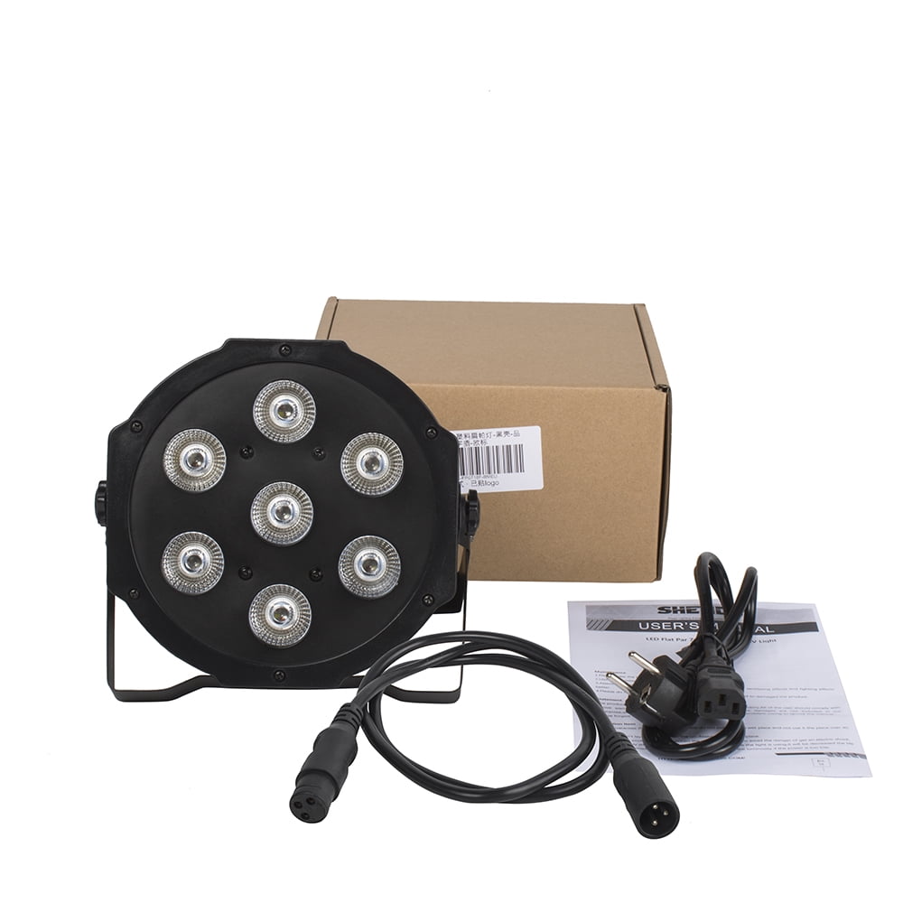 Mini Flat Par Can RGBWAUV 6-in-1 Color Mixing LED Stage Effect Light