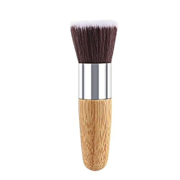 Mini Flat Top Face Makeup Brushes Bamboo Handle & Synthetic Bristles For Liquid, Cream, And Flawless Powder Home Decor