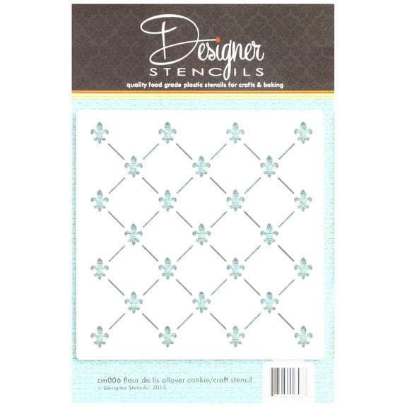 Mini Fleur de Lis Allover Pattern Cookie and Craft Stencil by Designer Stencils