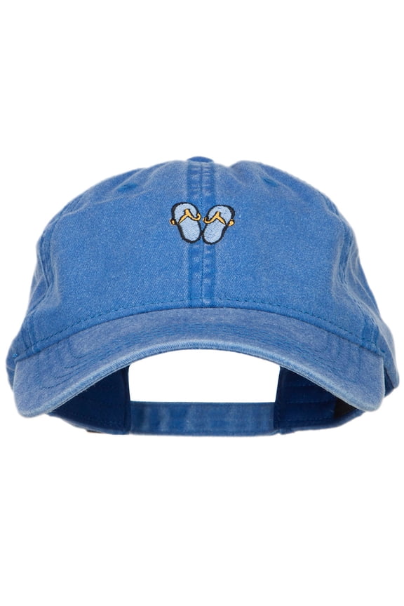 Mini Flip Flop Embroidered Washed Cap - Royal OSFM