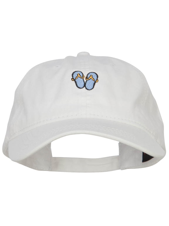 Mini Flip Flop Embroidered Washed Cap - White OSFM