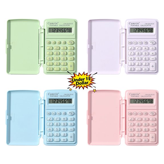 Mini Flip‑Open Scientific Calculator, 8‑Digit LCD Display Candy‑Colored Portable Pocket Calculator, PP Lightweight Handheld Counter for Office & Daily Calculations