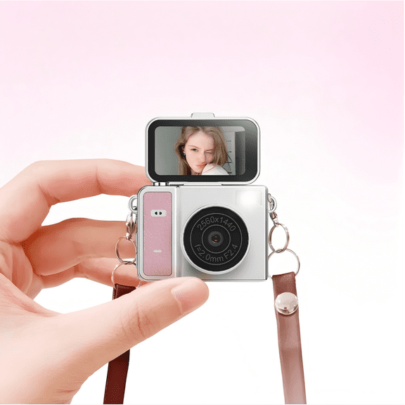 Mini Flip Screen Digital Camera 48MP 2K Vlogging Camera with Filters, 16GB Memory Card, Card Reader & OTG Adapter, Rechargeable Portable Selfie Camera for Daily Shooting