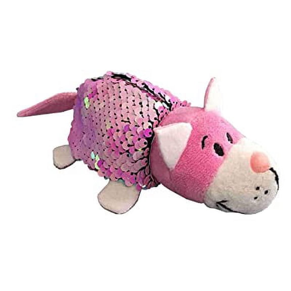 Mini FlipQuins Pink CatMouse Plush Comes with Reversible Sequin Body