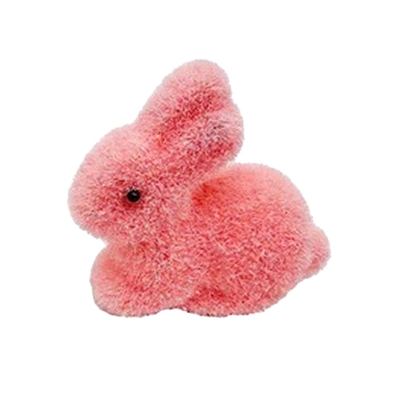 Mini Flocked Easter Bunny Decorations Easter Rabbit Figurines Rabbit Sculpture Bunny Statue Party Favors Gifts Home Office Table Decor