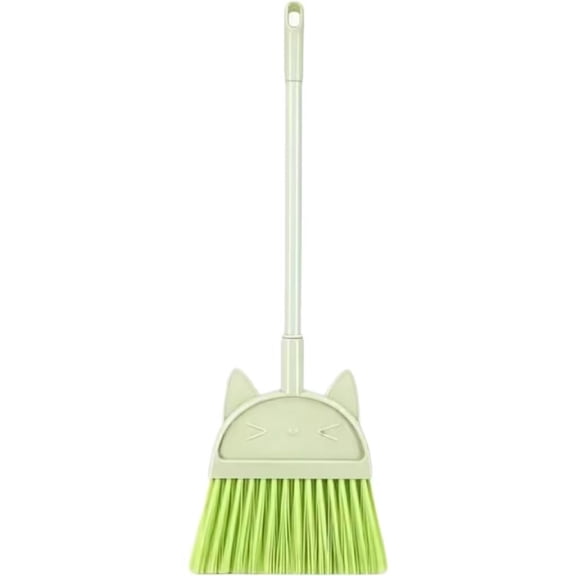 Mini Floor Cleaning Broom, Cute Cat Shape Broom, 19.8" Long Handle Small Broom, Household Dust Removal Broom, Lightweight Cleaning Sweeper for Home, Bathroom, Indoor Small Space Cleaning
