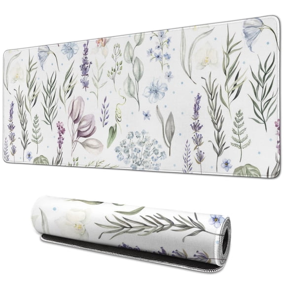 Mini Floral Flower Mouse Pad - Computer Mousepad with Non-Slip Rubber Base & Smooth Surface, Superb Tracking Accuracy, Ideal for Home, Office & Gaming, 31.5x11.8 Inches - Amp Up Your Work Efficiency