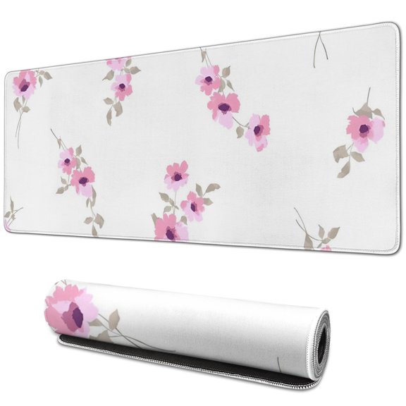 Mini Floral Flower Mouse Pad - Non-Slip Rubber Base, Smooth Surface for High Tracking Accuracy, Perfect for Office, Home & Gaming, Laptop Compatible, Large 31.5x11.8 Inch - Spruce Up Your Desk
