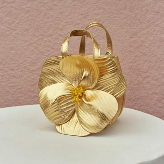 Mini Flower Evening Purse Floral Clutch Purses for Women PU Leather Evening Handbag with Chain Wedding Party Prom