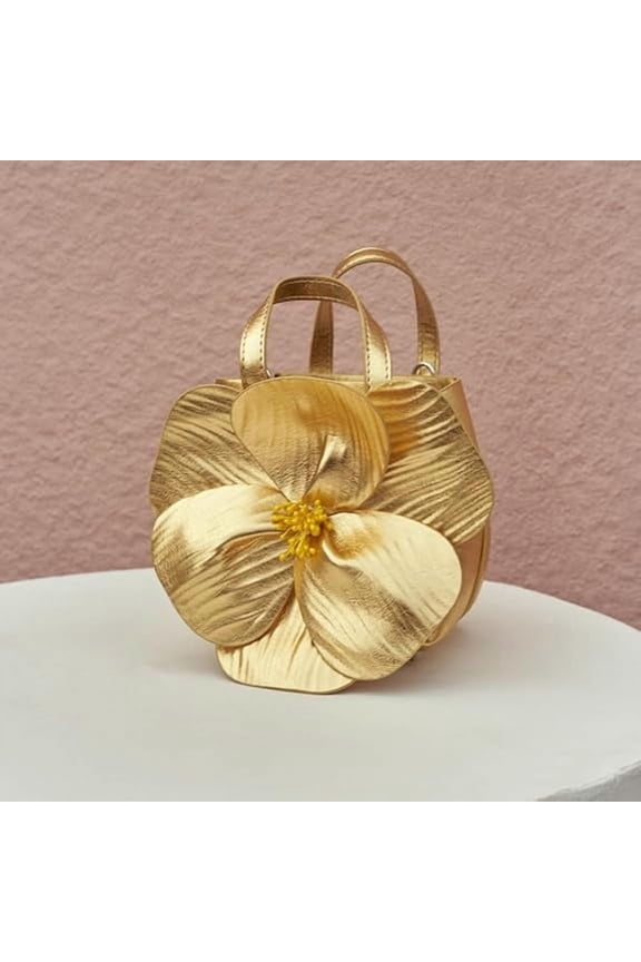 Mini Flower Evening Purse Floral Clutch Purses for Women PU Leather Evening Handbag with Chain Wedding Party Prom