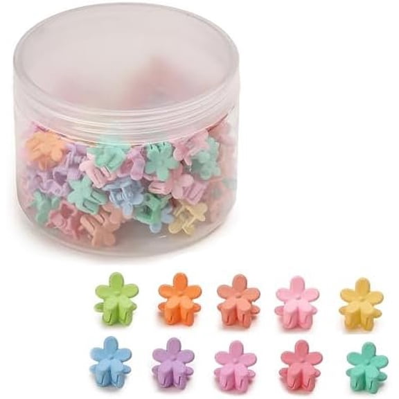 Mini Flower Hair Clips 100 count, Small Hair Clips Mini Claw Clips Cute Matte Jaw Clips Hair Pins Barrettes Hair Accessories for Women Girls  Teens