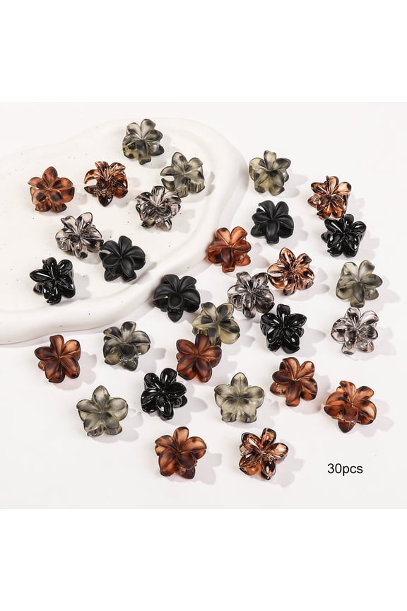 Mini Flower Hair Clips Pack for Women - Creaseless Styling Claw Clips for Bangs and Tiny Hair Styling
