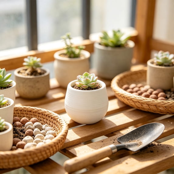 Mini Flower Pot, Small Round Plastic Planter Ribbed Nursery Pot Decorative Succulent Container, Cactus Herb Bonsai Desktop Planter for Home Office Windowsill Garden Decoration