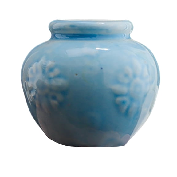 Mini Flower Vase Figurine Vintage Colored Pottery Miniature Vase Statue Sculpture Tiny Flower Pot Holder Decoration Ornament