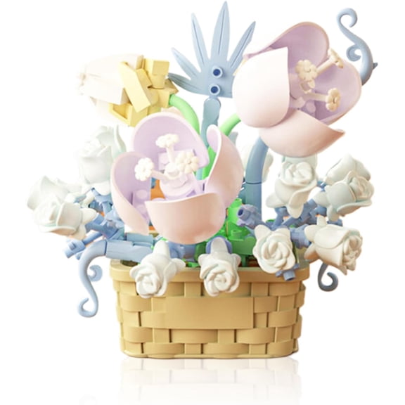 Mini Flowers Building Block Set,Flower Blocks Toys,Plants and Succulent Toys,Building Block Flowerpot，Botanical Collection Birthday Gift for Girls Boys Adults (Narcissus 166Pcs)