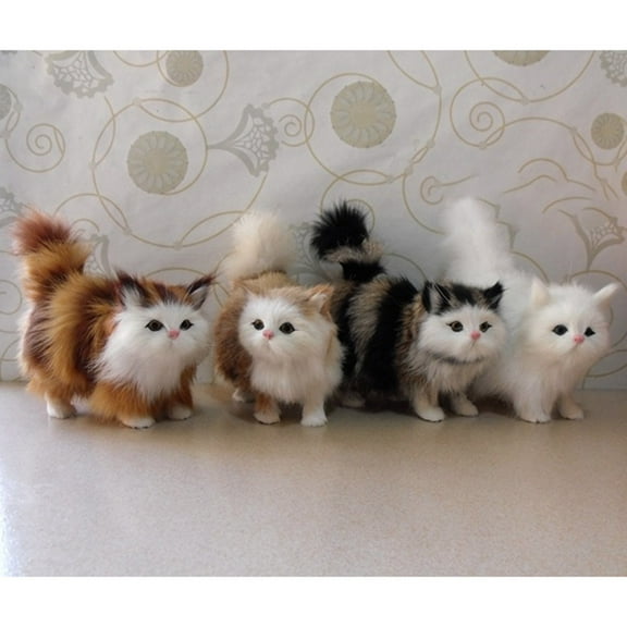 Mini Fluffy Plush Cat Stuffed Animal Toy Christmas Birthday Gift Children