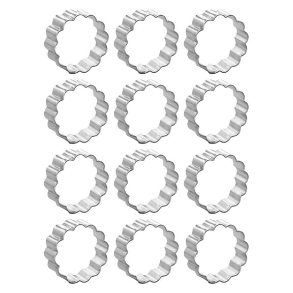 Mini Fluted Circle Dozen Cookie Cutters 1.5 inches/each O1349-W12 - The Cookie Cutter Shop - Tin Plate Steel