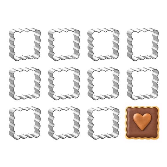 Mini Fluted Square Dozen Cookie Cutters 1.5 inches/each O1350-W12 - The Cookie Cutter Shop - Tin Plate Steel
