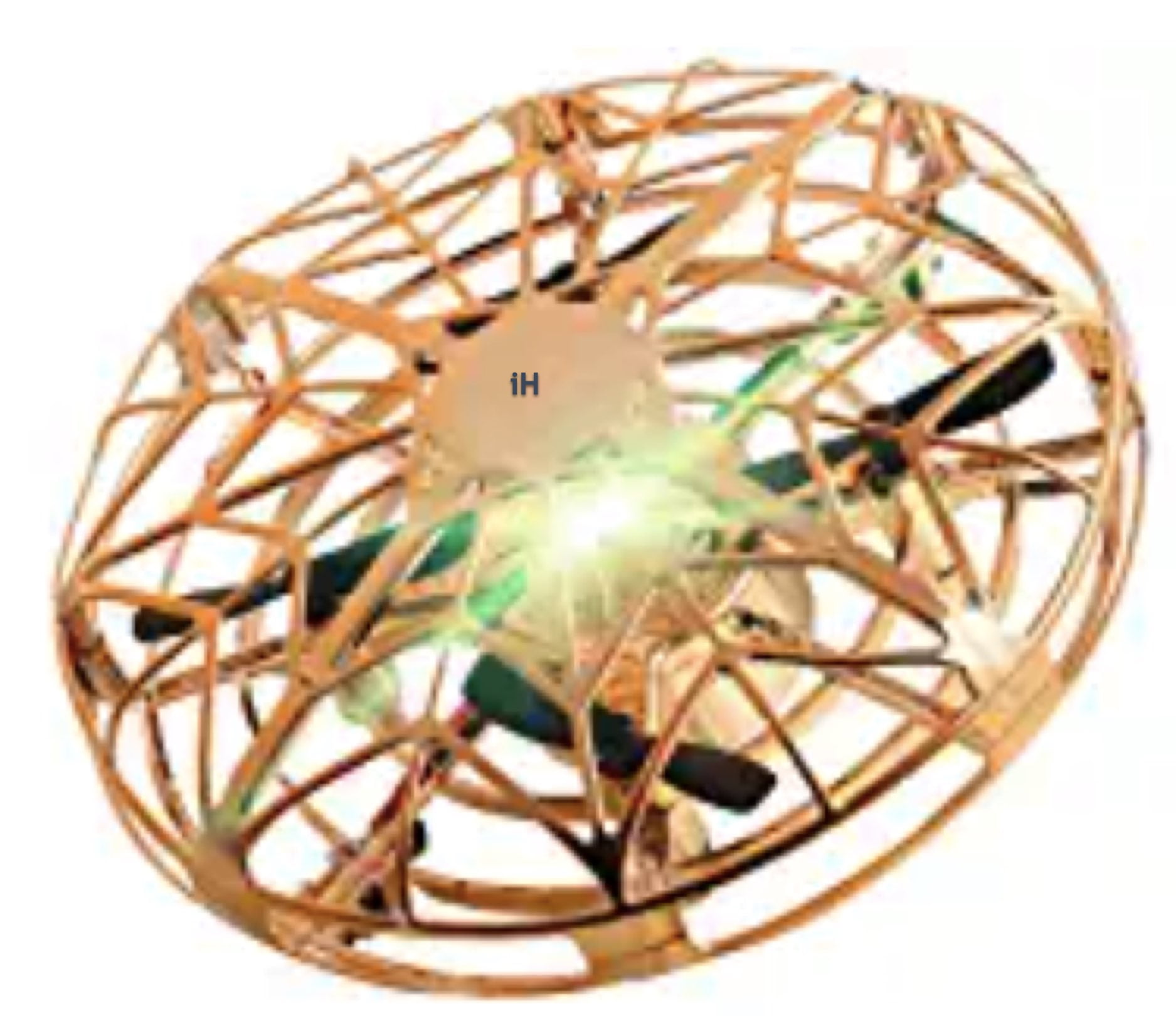 Mini Flying Toy Quadcopter Drone UFO Saucer Interactive Aircraft LED Lights Induction 360 Degree Rotation Rechargeable with Anti-Collision fuselage Hand-held Inductive 4.5"x4.5" (Gold)